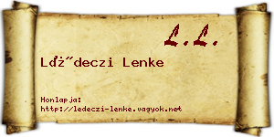 Lédeczi Lenke névjegykártya